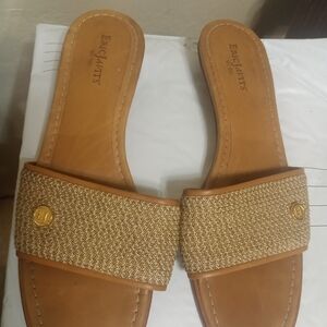 Eric Javits Tan and Brown Sandals